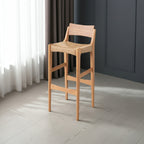 カウンターチェア 背もたれ バーチェア 完成品 足置き フットレスト ハイチェア 木製 天然木 1脚