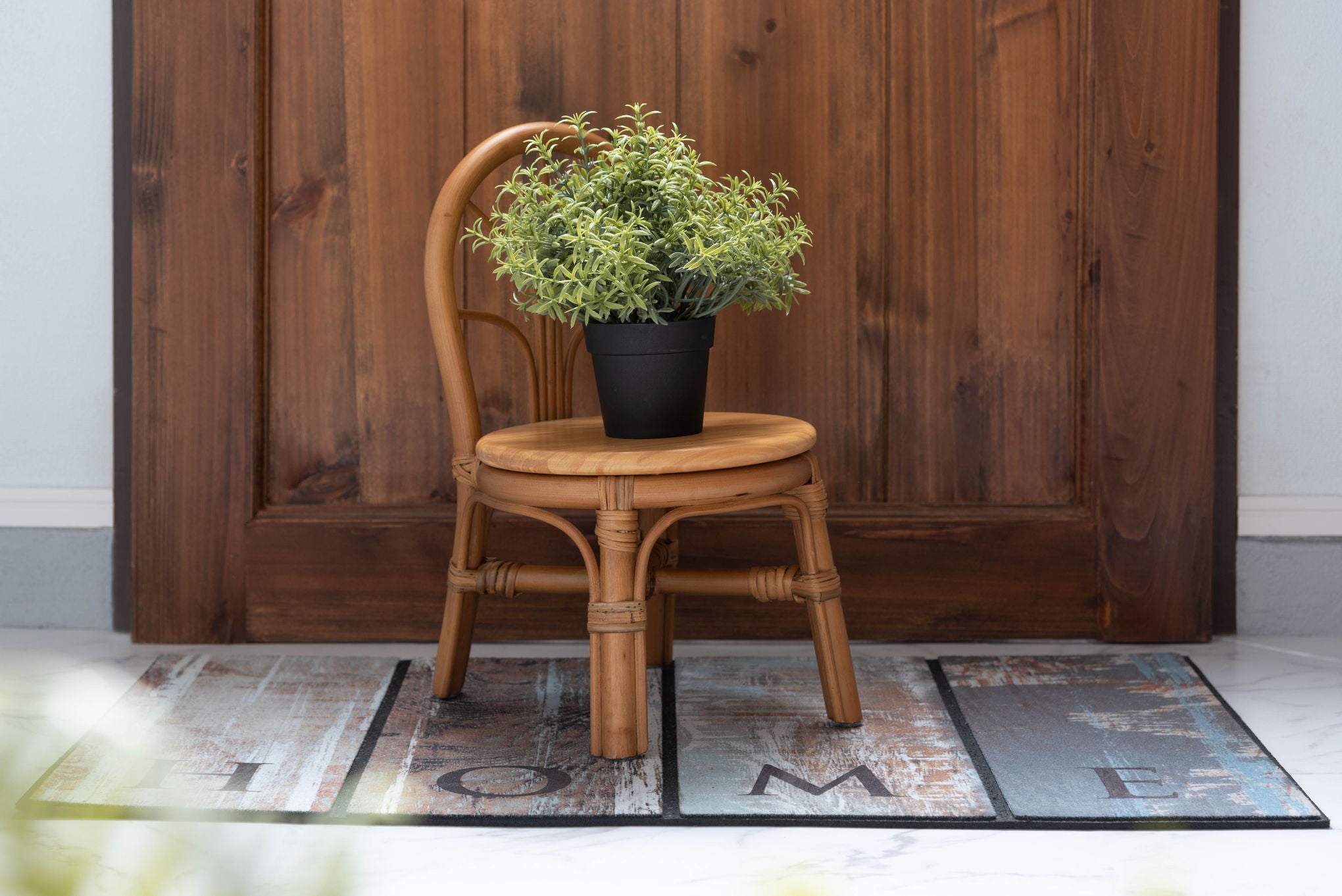 プランター チェア型 完成品 ミニチュア 幅23 奥行き27 ミニチュアプランター 観葉植物 ラタン 天然木 コンパクト 省スペース アンティーク
