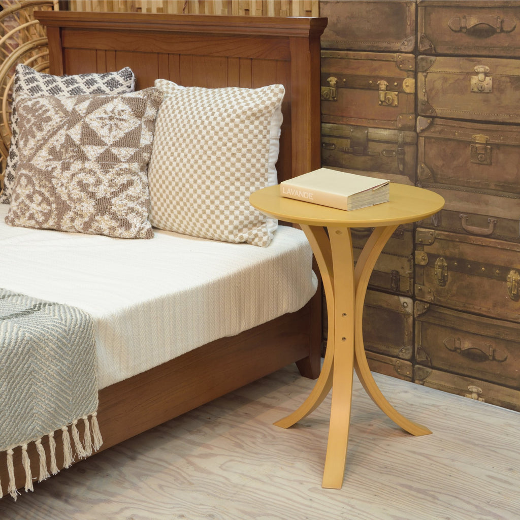 サイドテーブル 北欧 丸型 円形 幅40 ミニテーブル ナイトテーブル 天然木 木製 ベッド横