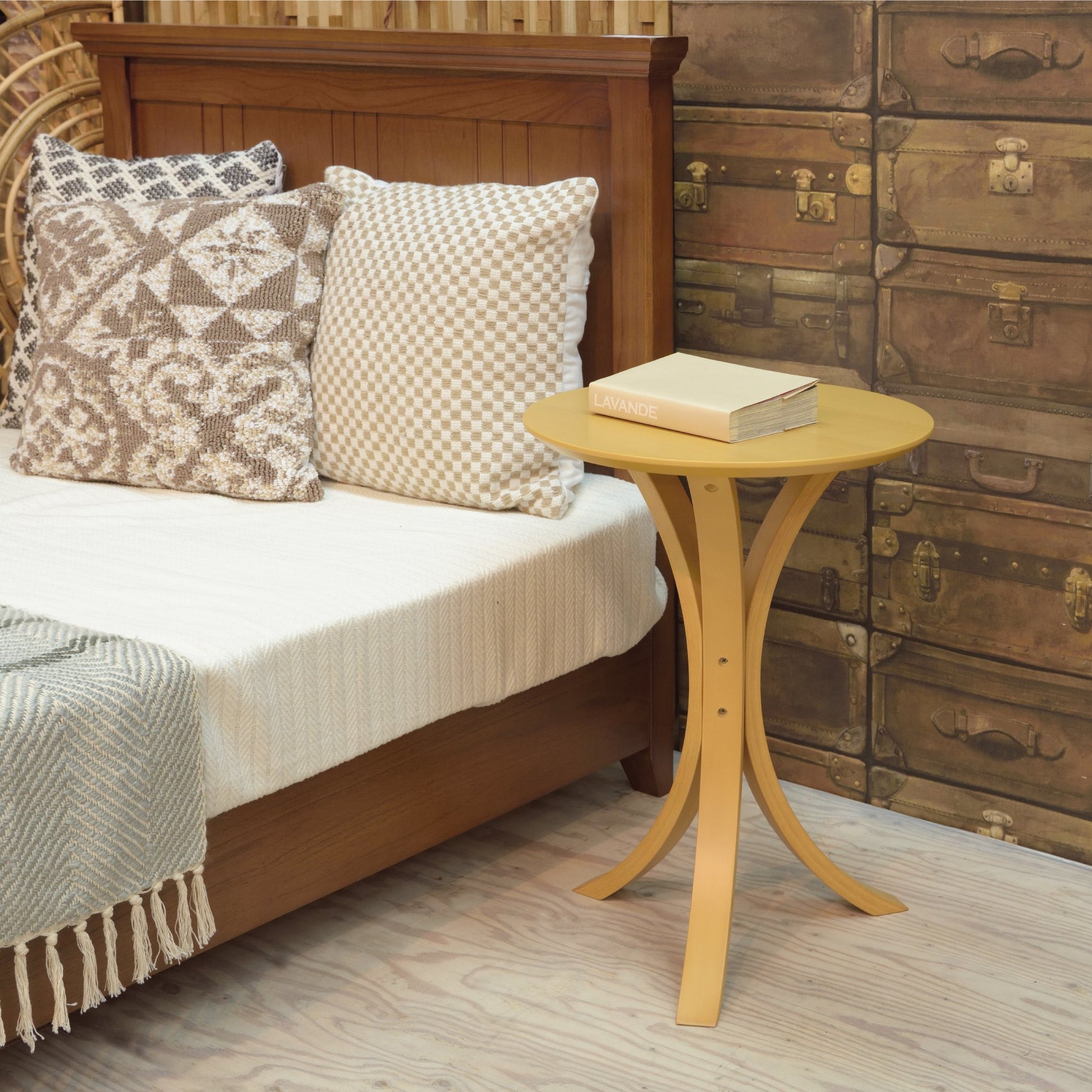 サイドテーブル 北欧 丸型 円形 幅40 ミニテーブル ナイトテーブル 天然木 木製 ベッド横