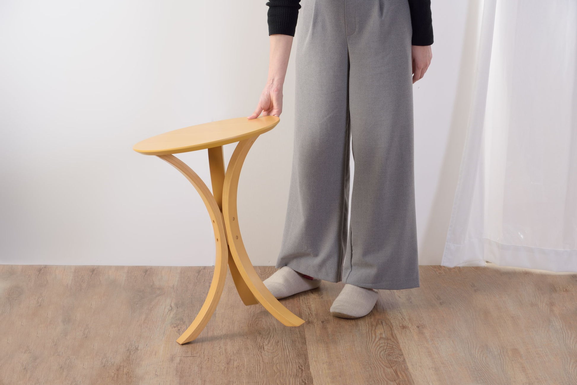 サイドテーブル 北欧 丸型 円形 幅40 ミニテーブル ナイトテーブル 天然木 木製 ベッド横