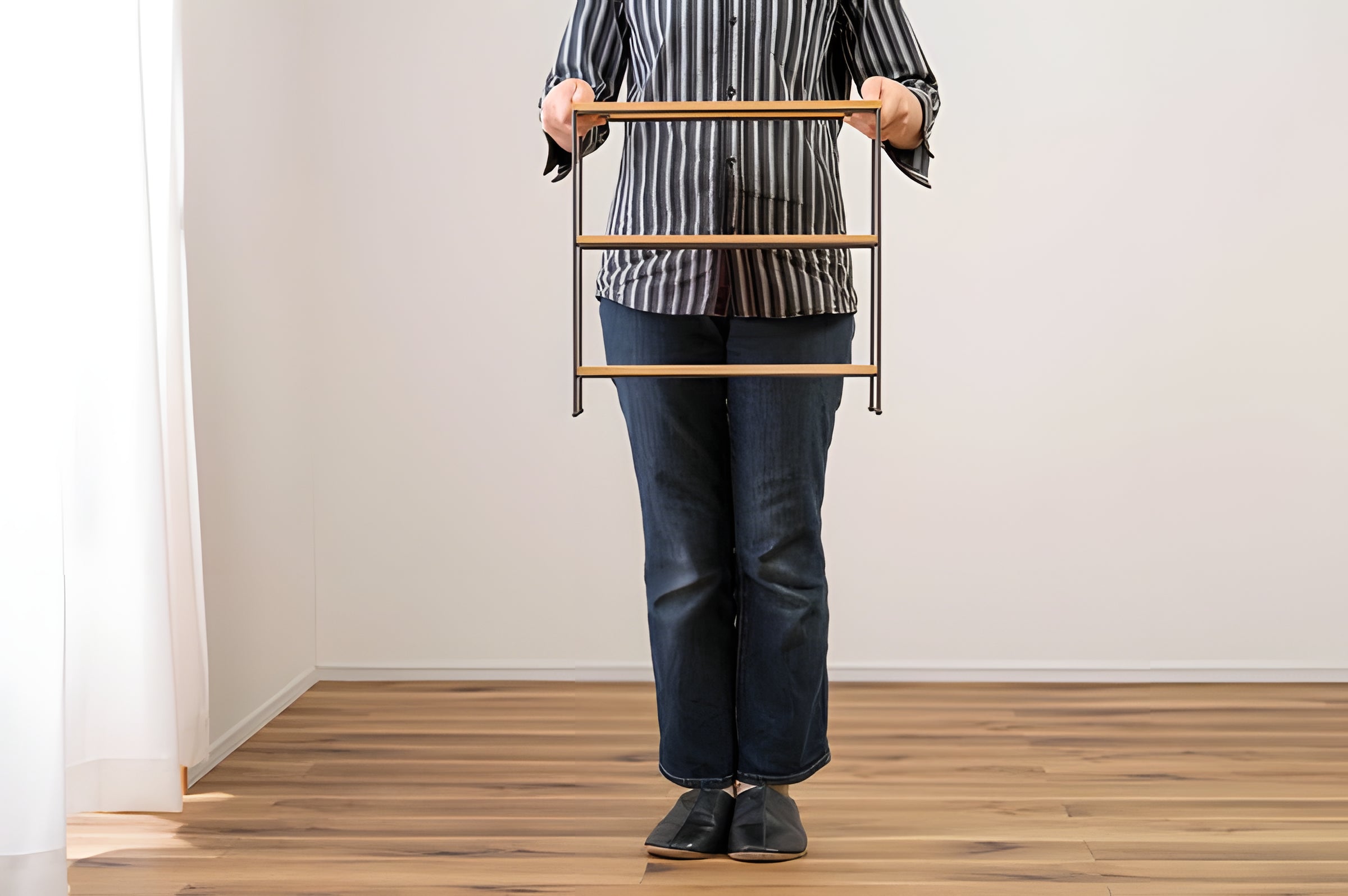 ミニ 卓上 ラック 棚 幅40cm 3段 完成品 コンパクト 省スペース スチール アイアン 天然木 収納 シェルフ オープンラック リビング