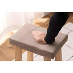 ハイスツール 1脚 カウンターチェア 椅子 天然木 布 ファブリック 足置き フットレスト付き 完成品