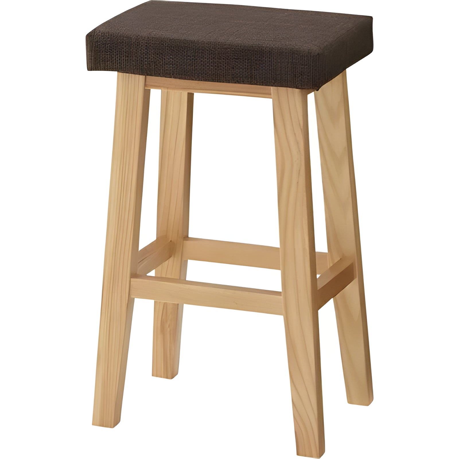 ハイスツール 1脚 カウンターチェア 椅子 天然木 布 ファブリック 足置き フットレスト付き 完成品