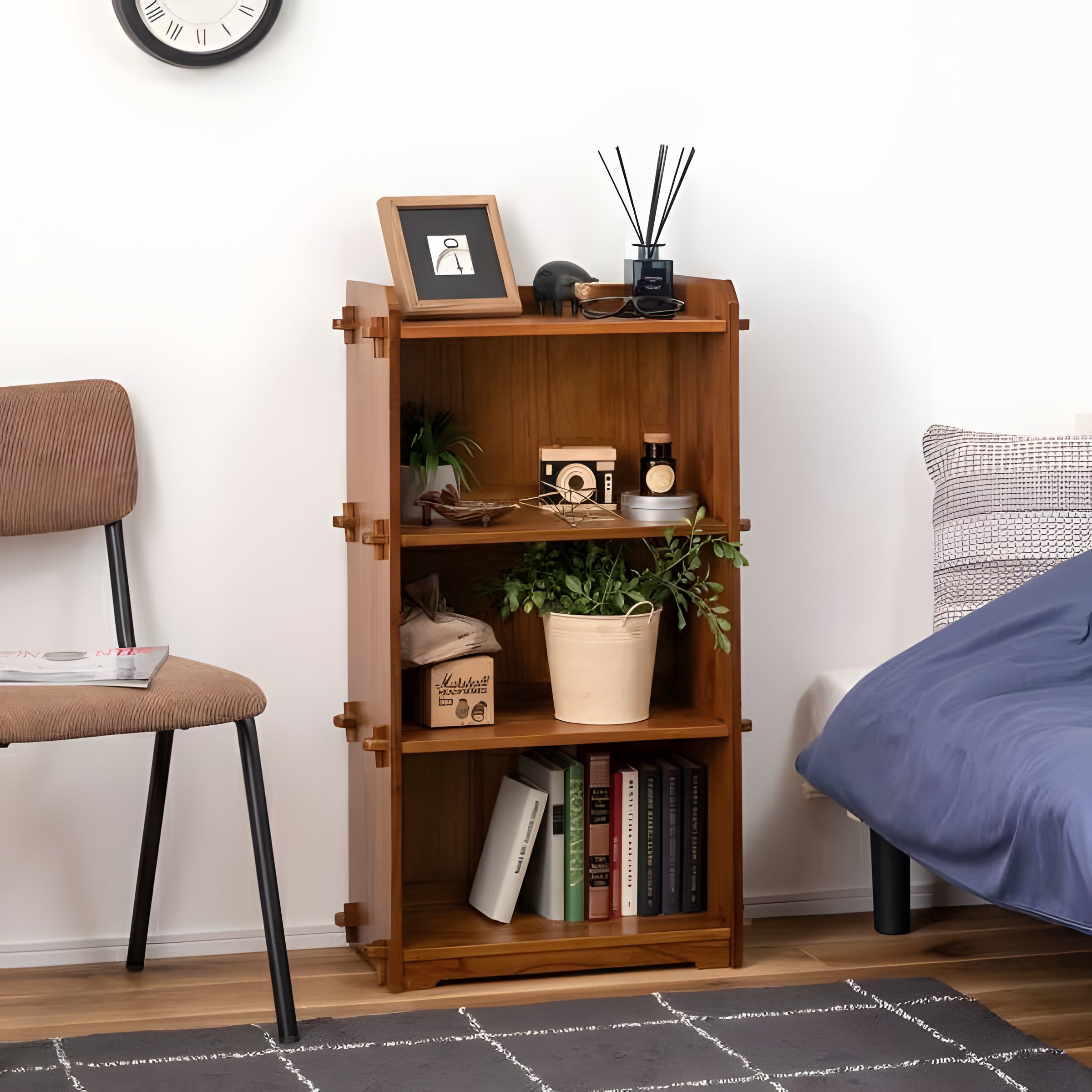 シェルフ ラック 3段 幅60 棚 収納 オープンラック 天然木 ディスプレイ リビング 本棚 マガジンラック 高見え 高級感