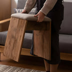 スツール チェア 椅子 古材 コンパクト 腰掛け 布 ファブリック 完成品 軽量 玄関 来客 背もたれなし