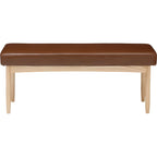 ダイニングベンチ 1脚 単品 幅110 2人掛け 二人用 椅子 ベンチ 天然木 スツール レザー 布地 ふたりがけ レトロ