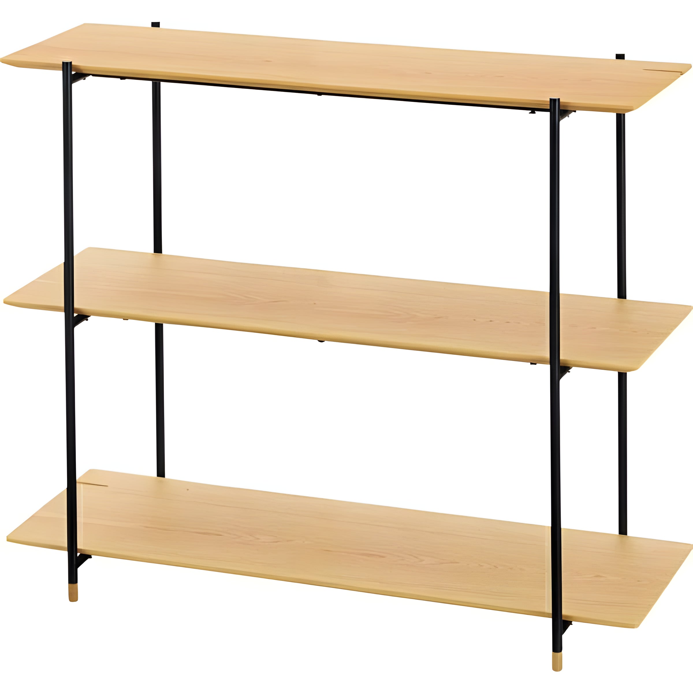 棚 ラック 3段 幅110 天然木 スチール オープンラック 収納 オープンシェルフ キッチン リビング スタイリッシュ スリム 薄型