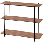 棚 ラック 3段 幅110 天然木 スチール オープンラック 収納 オープンシェルフ キッチン リビング スタイリッシュ スリム 薄型