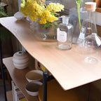 棚 ラック 3段 幅110 天然木 スチール オープンラック 収納 オープンシェルフ キッチン リビング スタイリッシュ スリム 薄型