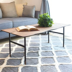 センターテーブル 幅110 机 テーブル 天然木 スチール シンプル おしゃれ ローテーブル 2人