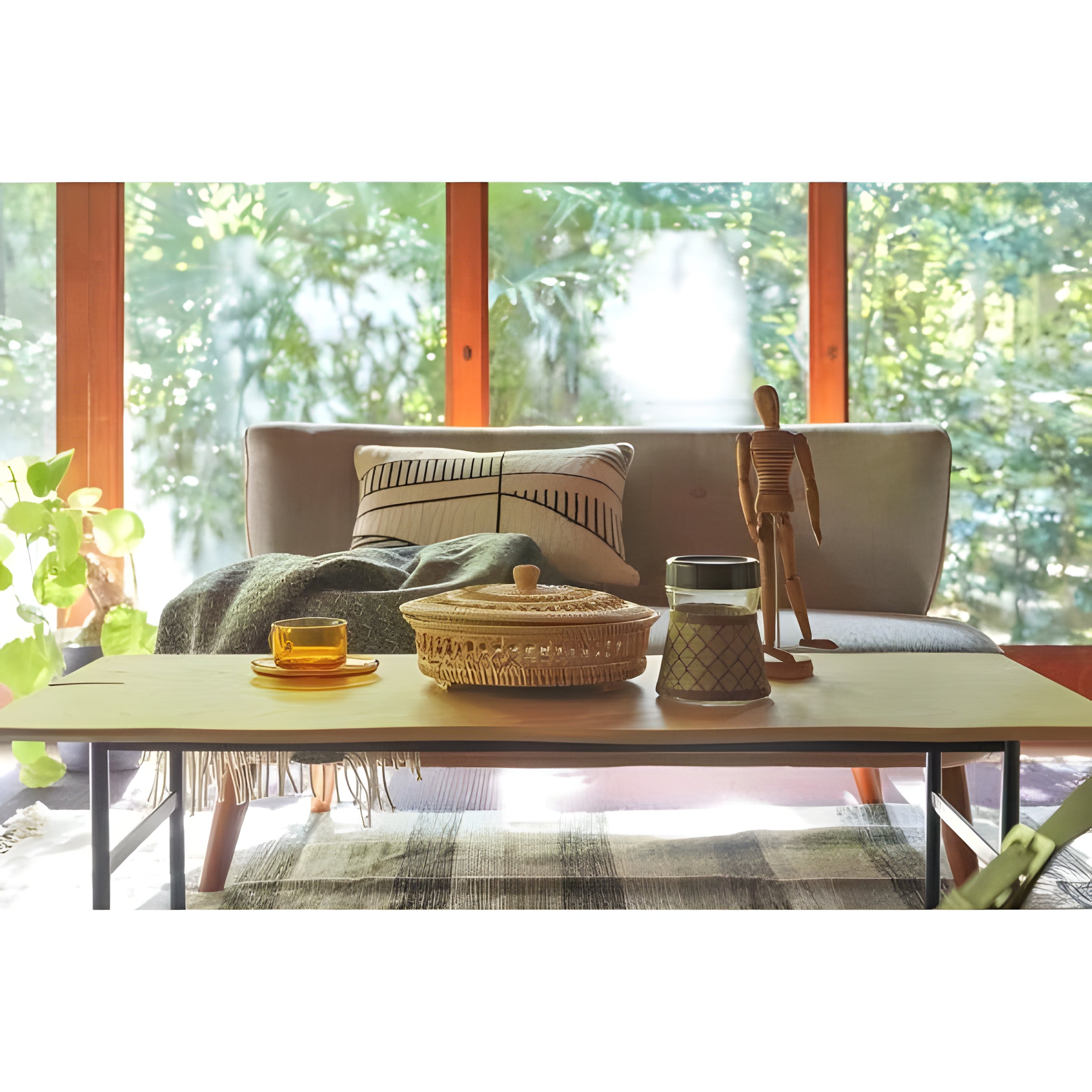 センターテーブル 幅110 机 テーブル 天然木 スチール シンプル おしゃれ ローテーブル 2人