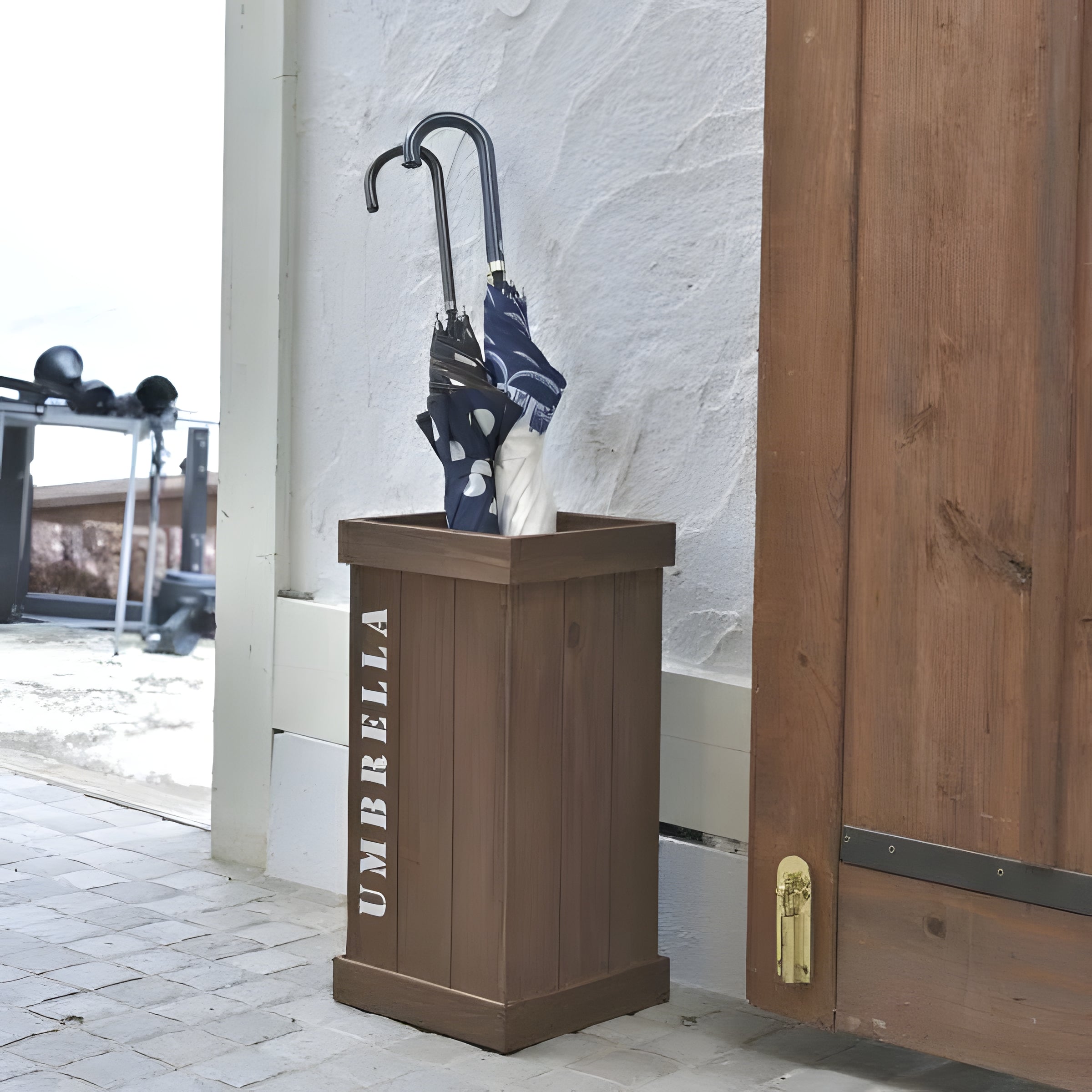 傘立て アンブレラスタンド 木製 天然木 2本 4本 6本 傘たて 傘置き 傘入れ 完成品 アンティーク 長傘 玄関 高見え 高級感