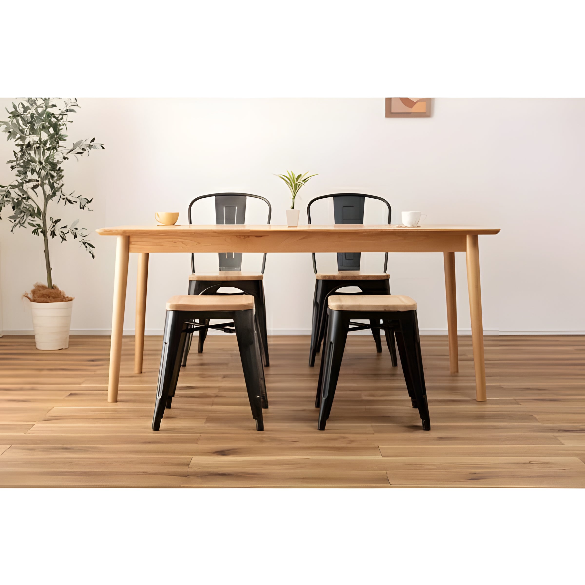 スツール 椅子 スチール 腰掛 チェア スタイリッシュ インダストリアル 天然木 アイアン 完成品 ヴィンテージ