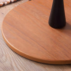 サイドテーブル 丸型 円形 ラウンドテーブル 幅40 コンパクト ミニテーブル 収納付 天然木 ソファサイド ソファ横 高見え