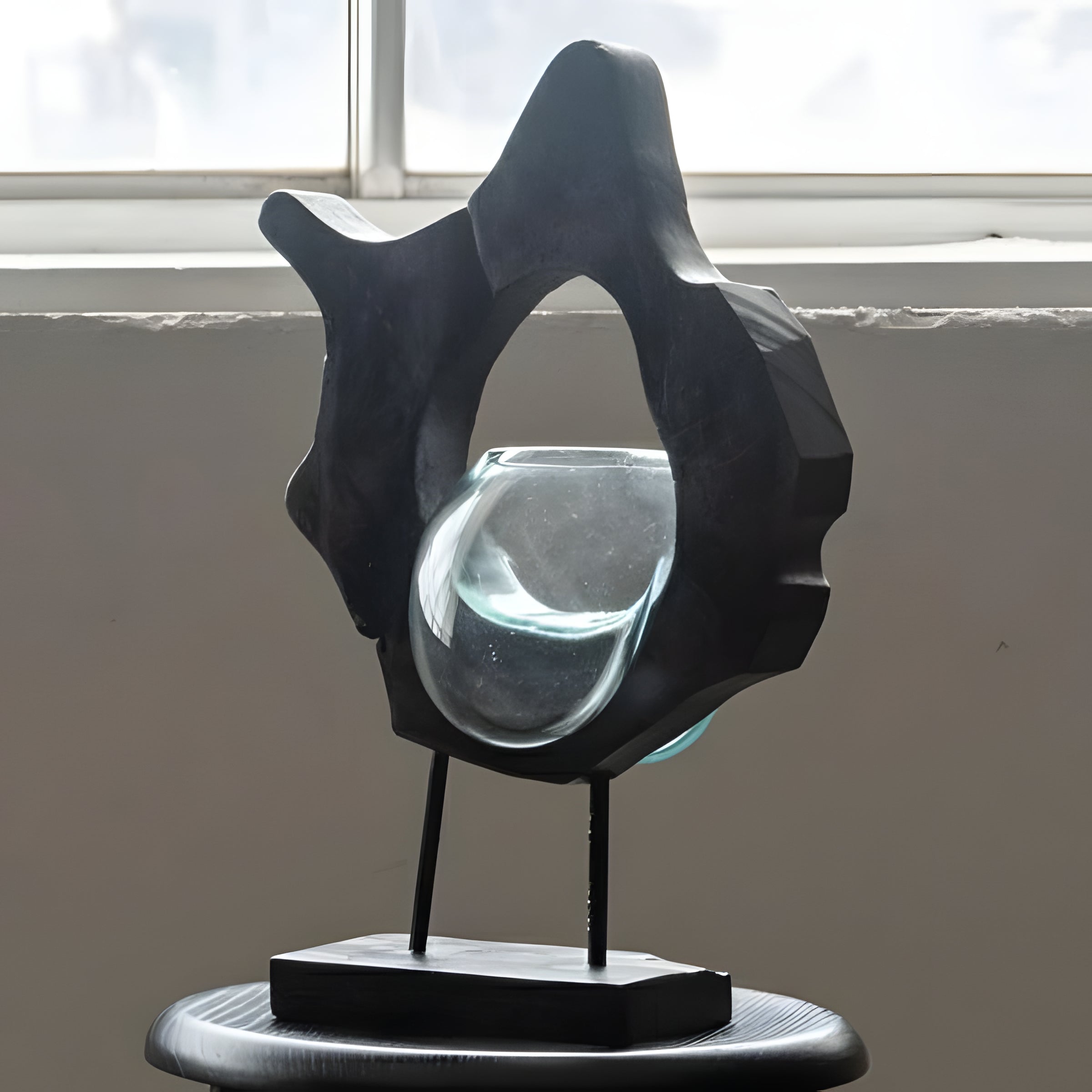 ガラスオブジェ オブジェ 置き物 木製 天然木 アート 鉢 花瓶 花 芳香 お香入れ プランター アクアリウム テラリウム