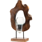 ガラスオブジェ オブジェ 置き物 木製 天然木 アート 鉢 花瓶 花 芳香 お香入れ プランター アクアリウム テラリウム