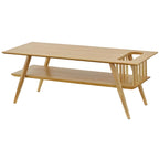 ローテーブル 幅100 幅110cm 棚付き 収納 完成品 センターテーブル 天然木 机 2人 3人 ソファ前 ロータイプ 高見え 高級感