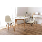 ダイニングテーブル 幅90cm 1人 2人用 スクエアテーブル 丸型 円形 天然木 シンプル 食卓机