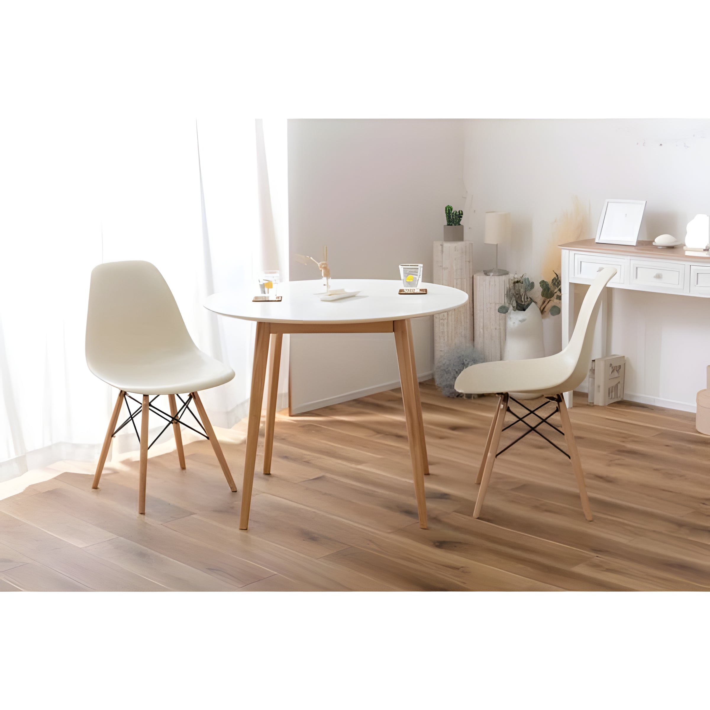 ダイニングテーブル 幅90cm 1人 2人用 スクエアテーブル 丸型 円形 天然木 シンプル 食卓机