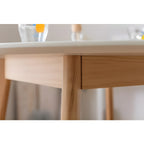 ダイニングテーブル 幅90cm 1人 2人用 スクエアテーブル 丸型 円形 天然木 シンプル 食卓机