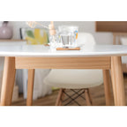 ダイニングテーブル 幅90cm 1人 2人用 スクエアテーブル 丸型 円形 天然木 シンプル 食卓机