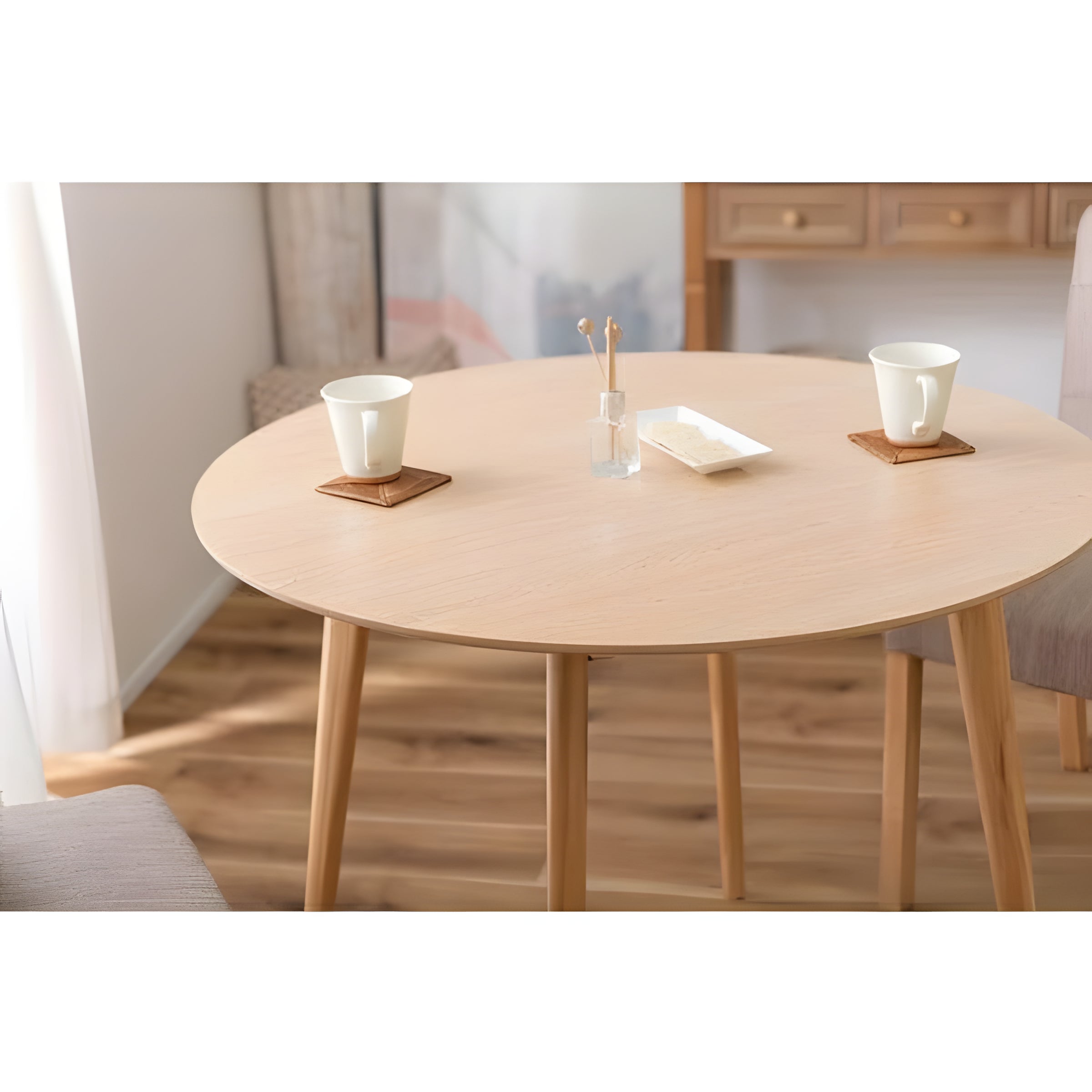 ダイニングテーブル 幅90cm 1人 2人用 スクエアテーブル 丸型 円形 天然木 シンプル 食卓机