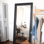 スタンドミラー 鏡 姿見 全身鏡 大きい 飛散防止 スタンド 自立 天然木 幅70 高さ165cm 大型 高見え 高級感