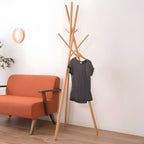 コートハンガー ポールハンガー 木製 天然木  帽子掛け 洋服掛け 収納 シンプル ハットツリー ハンガーポール ナチュラル 高見え